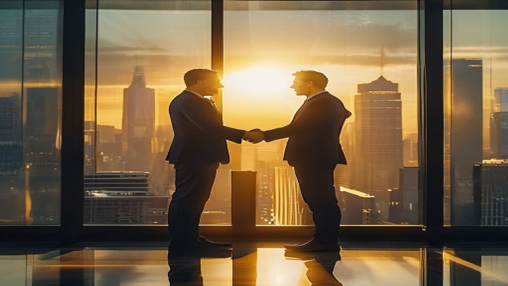 Business professionals closing a deal